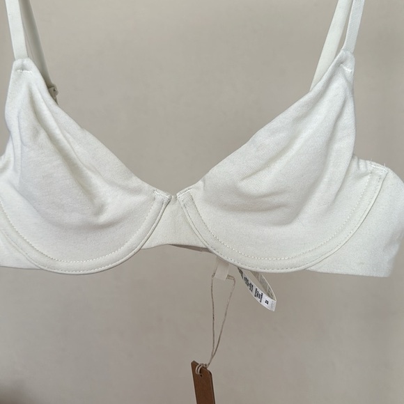 Skims Cotton Jersey Tshirt Bra Underwire Bra 34C color Bone NWT - Picture 2 of 7